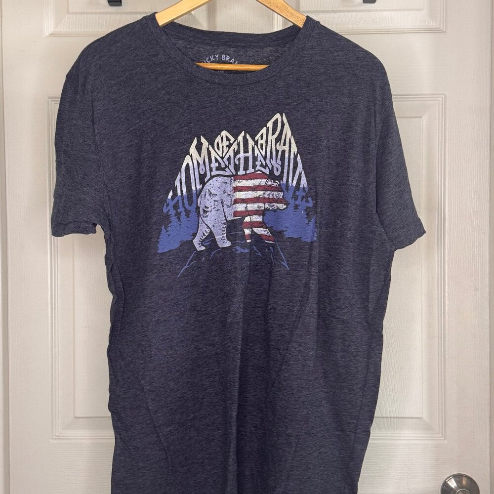 Lucky Brand Men's Blue Cotton America Themed T-shirt in XL